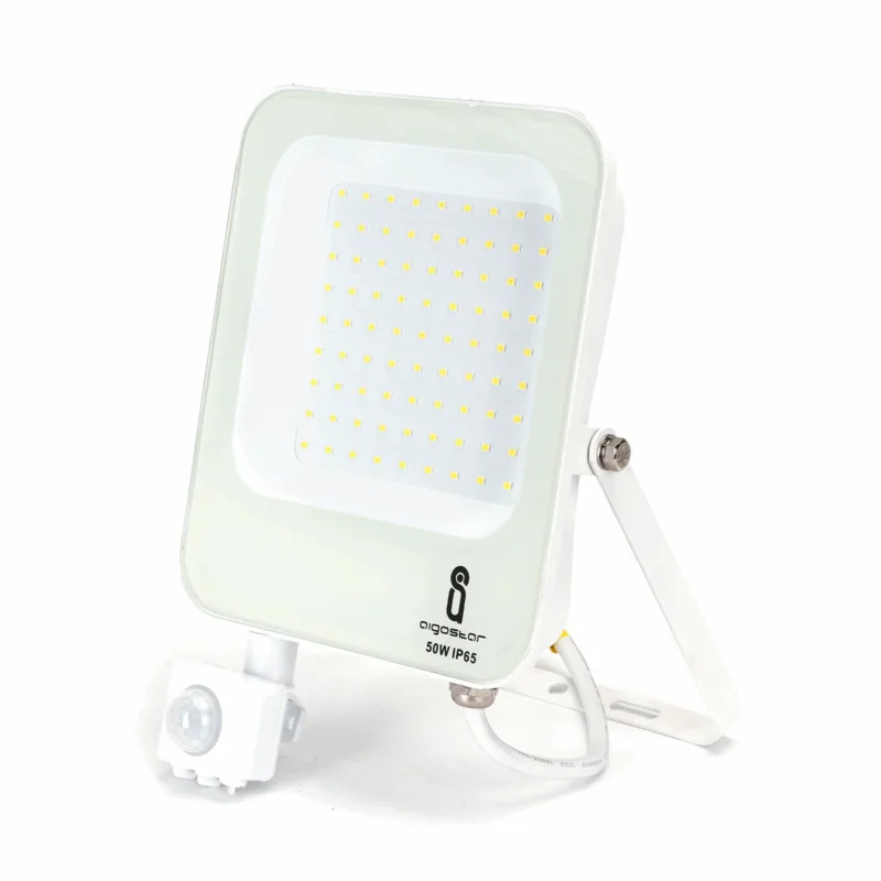 Ograniczona ilość Buitenlamp wit met IR bewegingssensor | LED 50W~4700Lm=500W schijnwerper | daglichtwit 6500K | waterdicht IP65