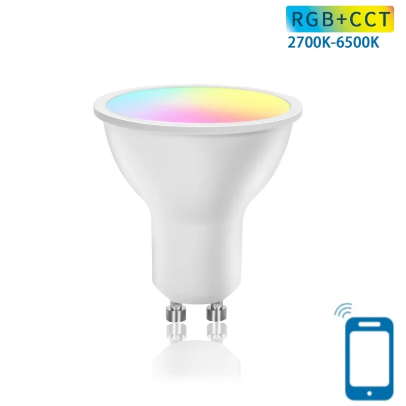 Promocja GU10 spot WiFi RGB+CCT 2700K-6500K | PAR16 warmwit - daglichtwit - RGB - LED 5W=37W halogeenlamp - 230V