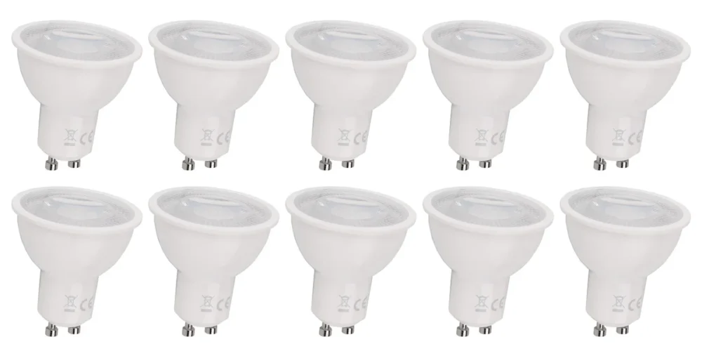 GU10 spot dimbaar 10 stuks koelwit | PAR16 bajonetsluiting | LED 7W~650Lm=50W halogeenverlichting | 4000K Triac - 230V Zamów teraz