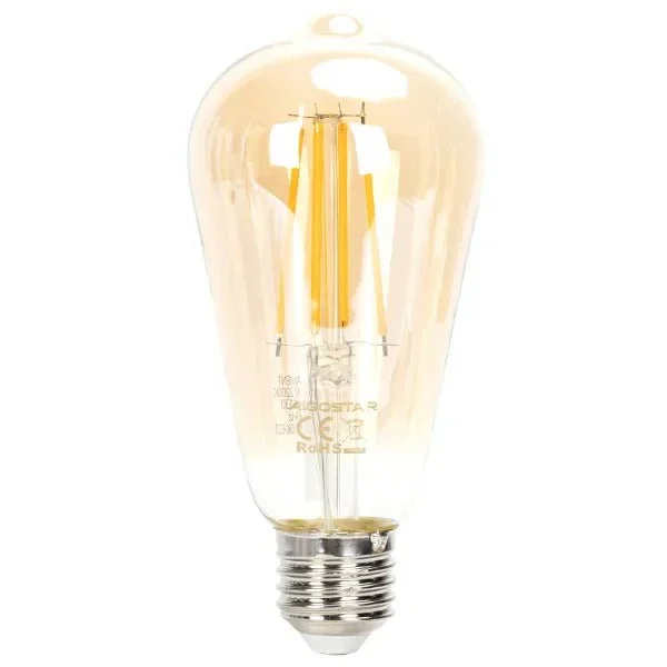 Kooldraadlamp E27 dimbaar flame warmwit | ST64 LED 6W~600Lm=51W halogeen verlichting | amber glas - 2200K Do wyczerpania zapasów