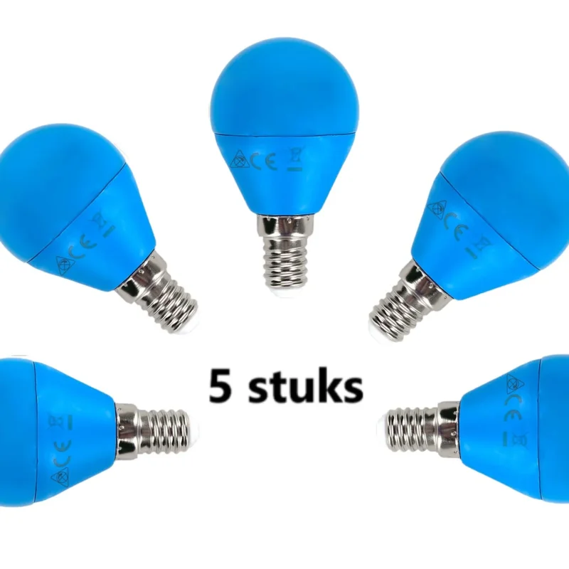 Nowość G45 kogellamp 5 stuks | E14 LED lamp 4W=30W gloeilamp | blauw licht