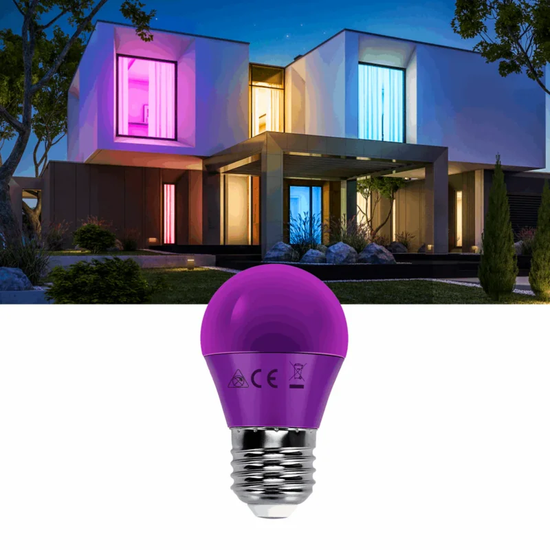 Hit sprzedaży G45 kogellamp paars | E27 LED lamp 4W=30W gloeilamp | 230V