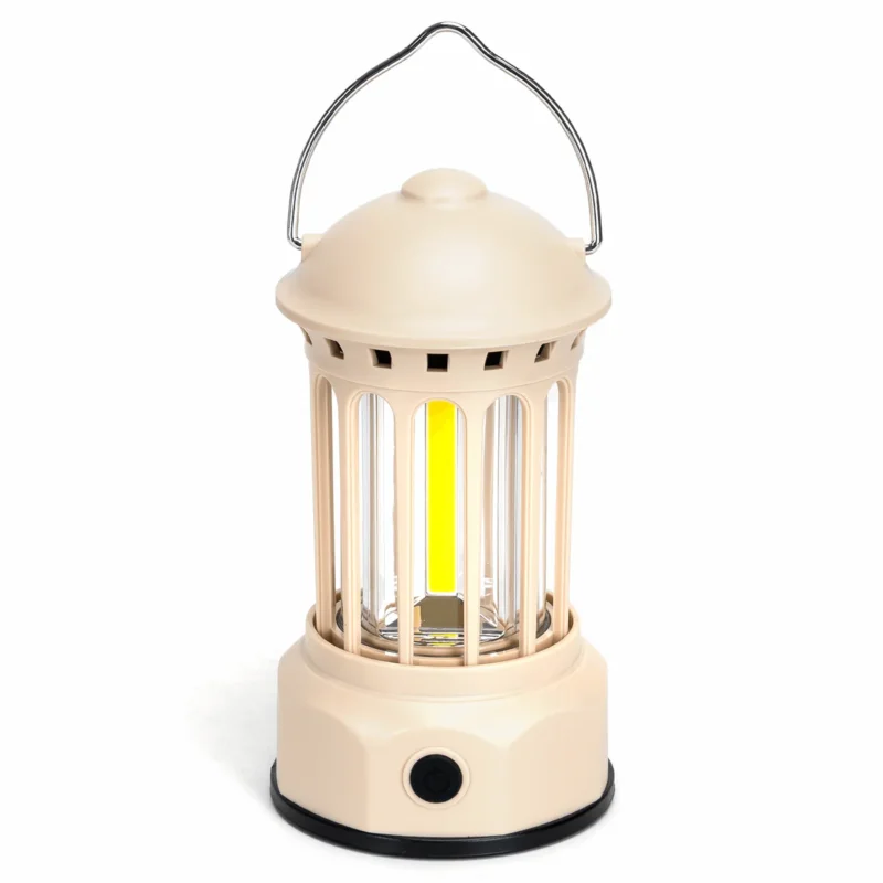 Noodlamp met Ophanghaak - LED Tentlamp op Batterijen (exclusief) - Warmwit licht - Creme body - Camping & Noodverlichting Obniżka ceny