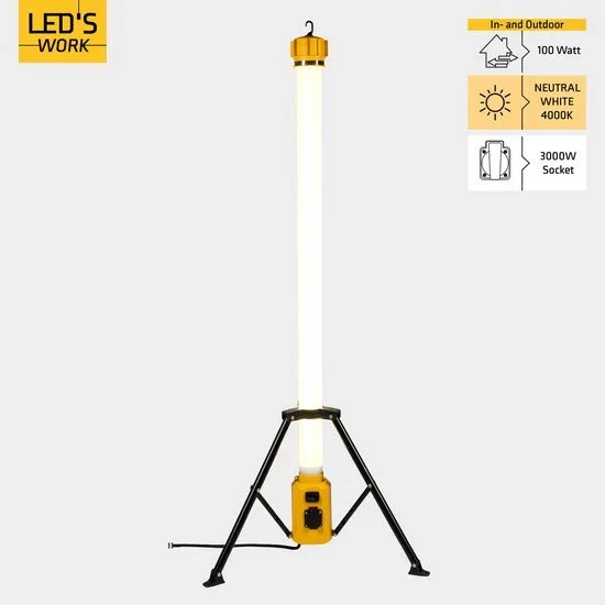 Wysoka jakość LED Toren Werklamp 12000 lumen - 100W - Koelwit 4000K - 360° Verlichting - IP54 Waterdicht
