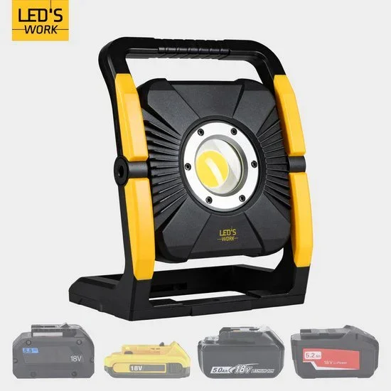 LED Accu Werklamp 18V - 5000 lumen - Koelwit 5000K - Compatibel met Makita, Bosch, DeWalt, Metabo Kup online