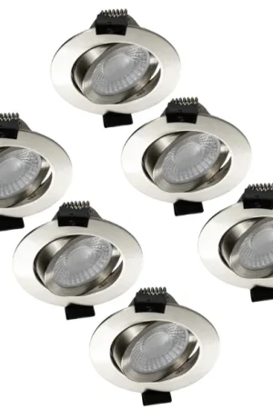 Sprawdź teraz 6 PACK - LED's Light PRO downlight inbouwspot Ø 68mm - Kantelbaar - Spatwaterdicht - Dim to Warm - RVS