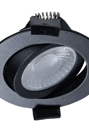 Niska cena LED Inbouwspot Zwart - 530 Lumen - 6W - Dim-to-Warm 2700K-1800K - Kantelbaar - IP54 Spatwaterdicht - 68-75mm