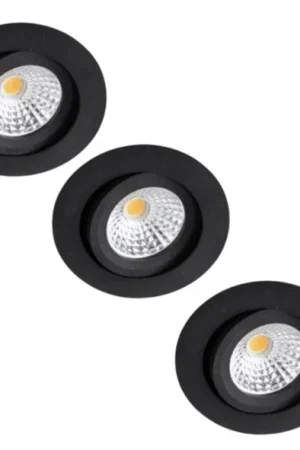 Bezpieczne zakupy LED Inbouwspot 350 Lumen - 5,5W - DimToWarm 2700-2000K - Ø68mm - Kantelbaar - Dimbaar - CRI95 - IP44 - 3 stuks