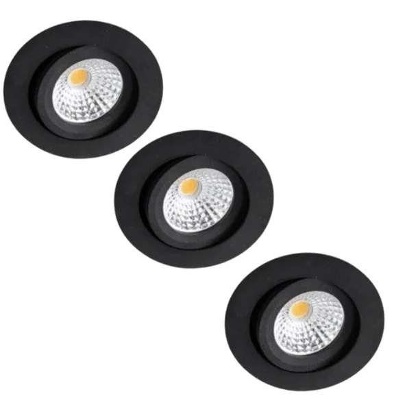 Bezpieczne zakupy LED Inbouwspot 350 Lumen - 5,5W - DimToWarm 2700-2000K - Ø68mm - Kantelbaar - Dimbaar - CRI95 - IP44 - 3 stuks