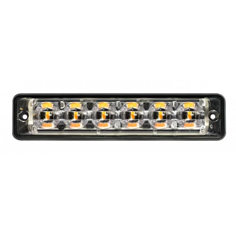 Kup online LED Flitser 6 LED's | R65 | ultra platte slimline | amber | 10-30v | S11F6002
