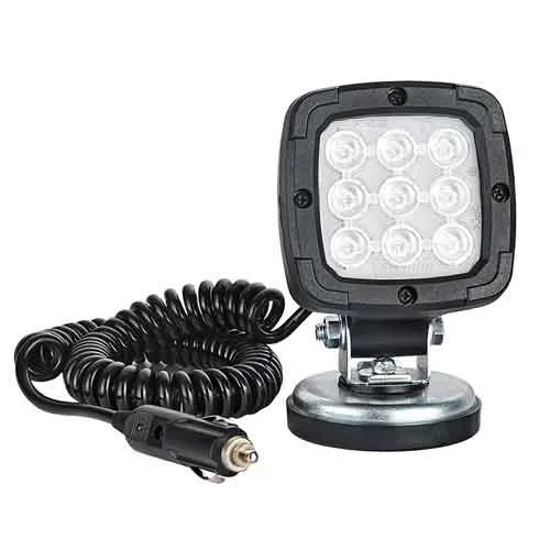 Bestseller LED werklamp 1000 lumen op magn.voet 12/24v 3.0m krulsnoer | WF-3610MM30
