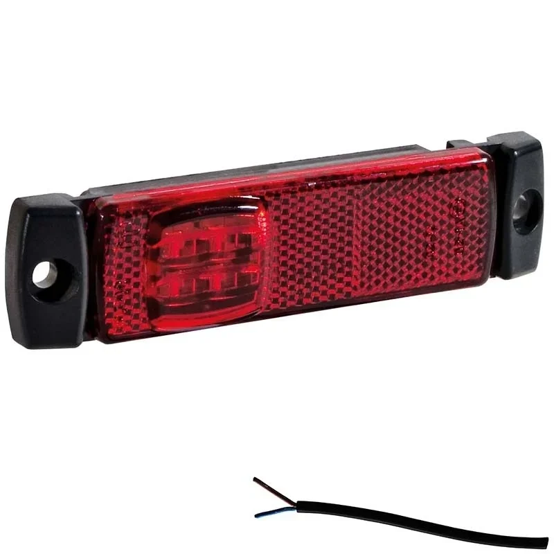 Wyjątkowa oferta LED markeringslicht rood | 12-36v | 5m. kabel | M10MV-190R 5M