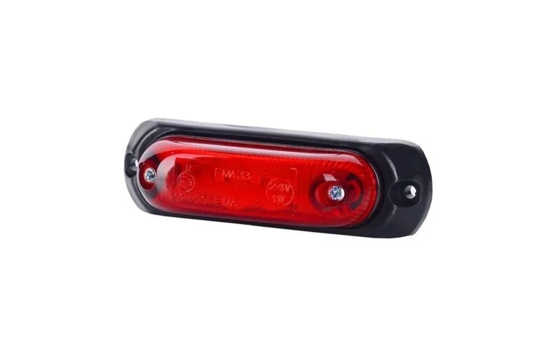 Zamów teraz LED markeringslicht Rood met beugel | 12-24v | 50cm. kabel | MV-4090R