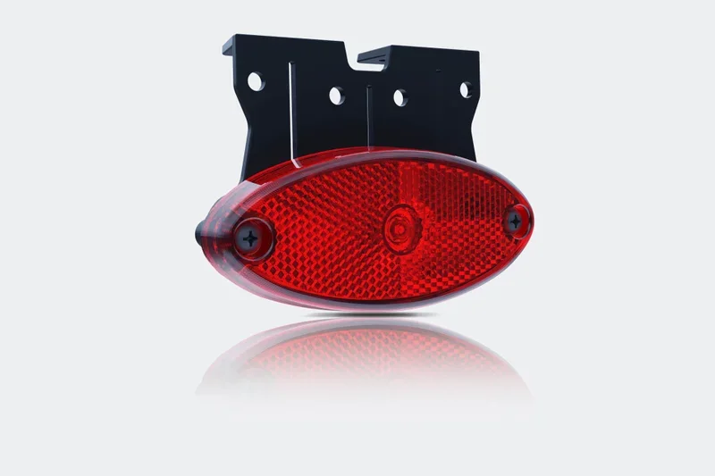 LED markeringslicht ovaal rood met steun | 12-24v | 50cm. kabel | MV-5850R Okazja