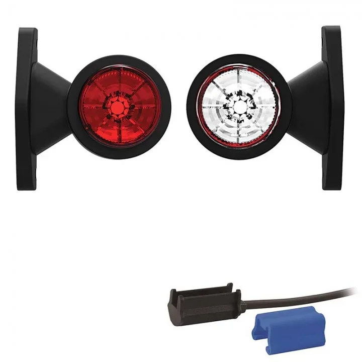 LED breedtelamp met korte steel | 12-24v | 0,75mm². connector | M10BV-110RW Łatwy zwrot