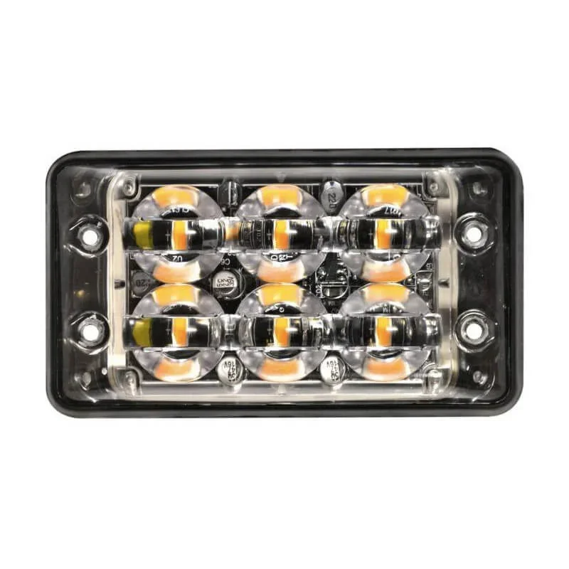 Tani LED flitser 6 LED's | R65 | slimline | amber | 10-30v | SSLED62DVAR65