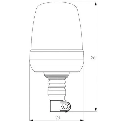 Najlepsza cena LED Zwaailamp Amber R65 met Flexi DIN montagevoet 12/24V | S07ZL003.1