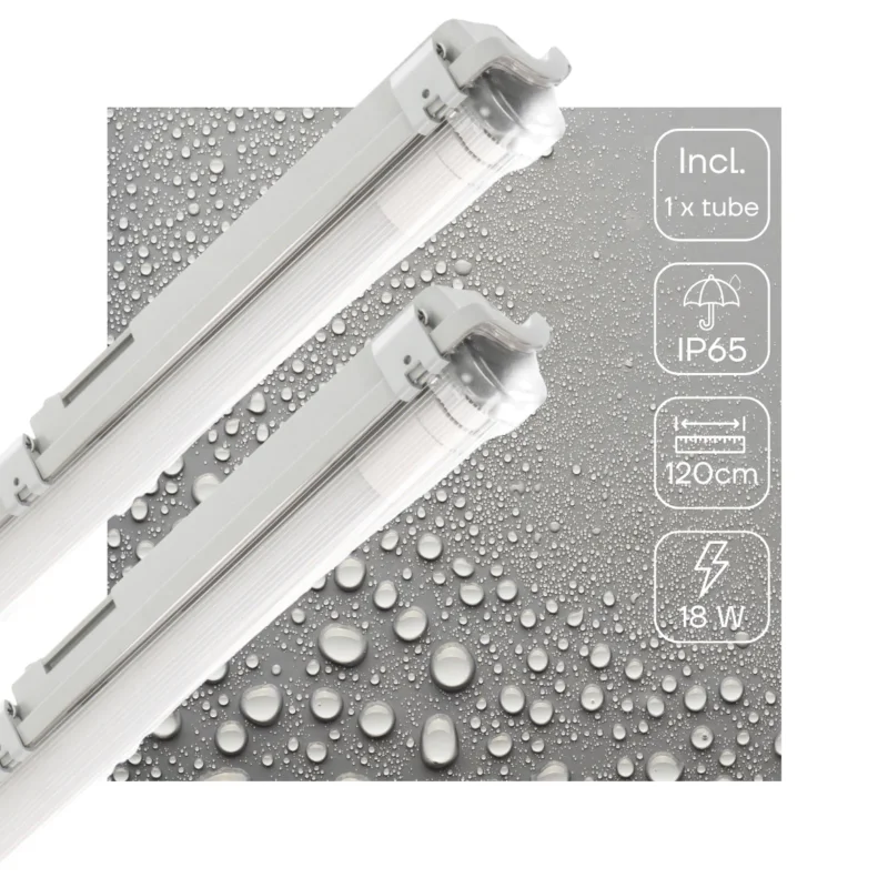 LED TL-Armatuur IP65 1890 Lumen - 18W - 4000K Koelwit - 120cm - Waterdicht - 2 Stuks Oferta czasowa