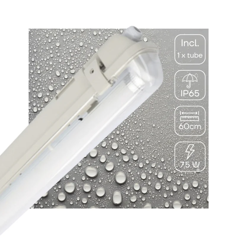 LED TL Armatuur 1125 lumen - 7,5W - Koelwit 4000K - 60cm - IP65 Waterdicht - IK08 - Met Bewegingssensor en Daglichtsensor Ostatnia szansa