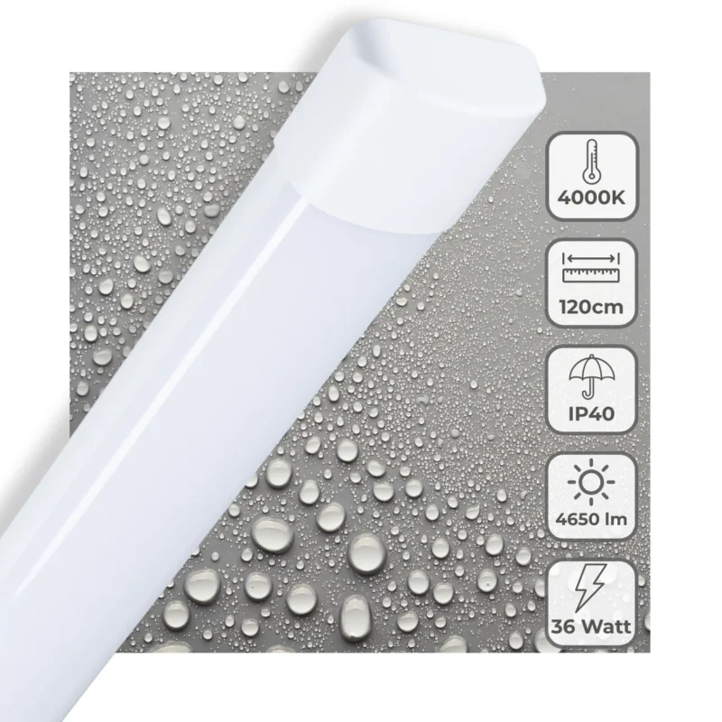 LED Batten 120cm - 4650 lumen - 36W - Koelwit 4000K - IP40 - IK08 Nowość