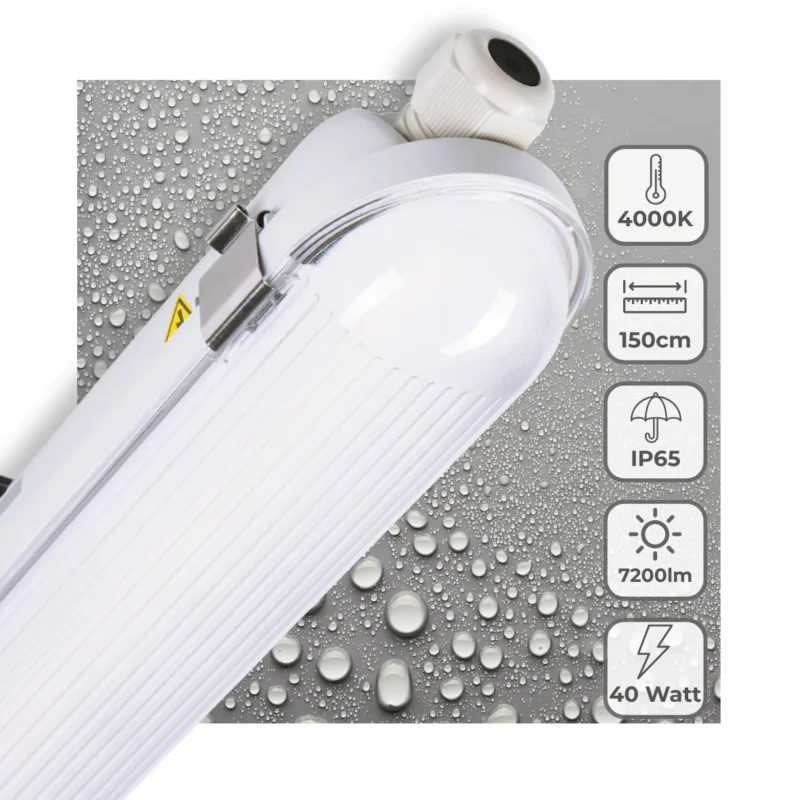 Tani LED TL Armatuur 7200 Lumen - 40W - Koelwit - IP65 Waterdicht - 150cm