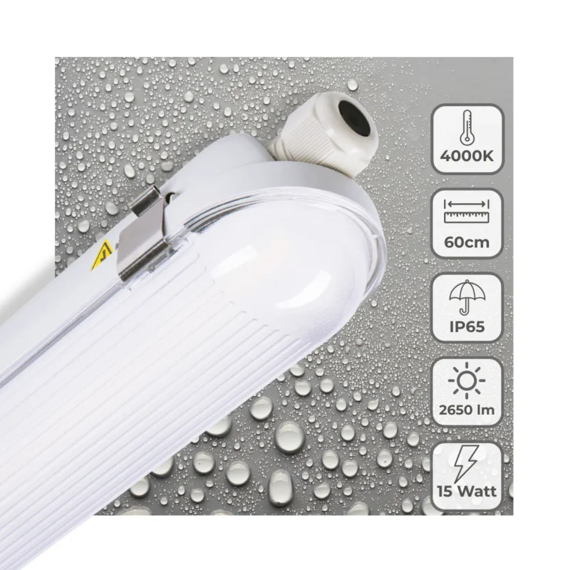 Dostępne od ręki LED Vochtbestendig Armatuur - 2650 Lumen - 15W - Koelwit 4000K - IP65 - 60cm