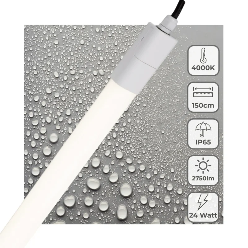 LED TL Armatuur 150cm 2750 lumen - 24W - Koelwit 4000K - IP65 Waterdicht - IK06 Slagvast Zamów dziś