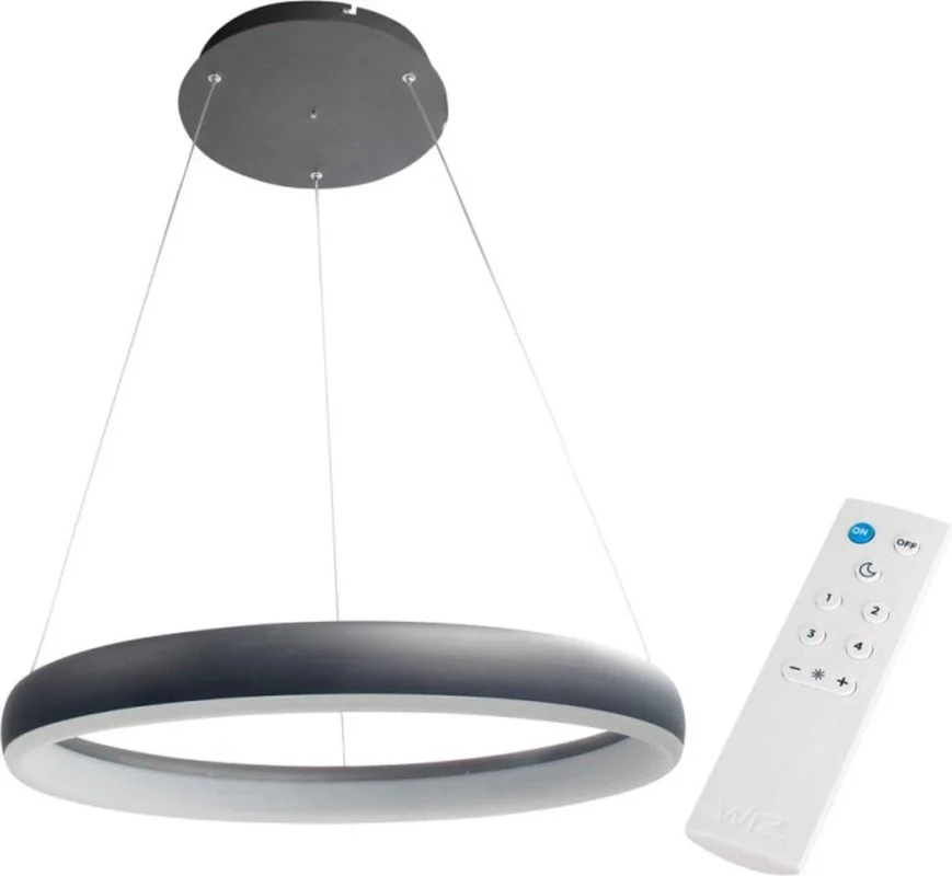 Smart LED Hanglamp ring 60 cm - Bedienbaar met afstandsbediening en app - White & Color - Zwart Bestseller