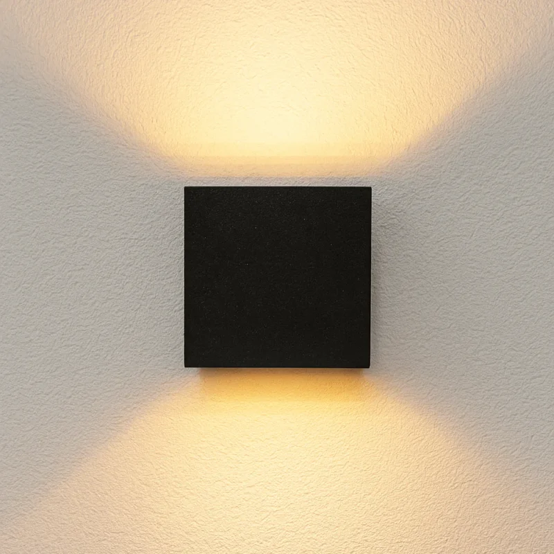 Lumo Qube Wandlamp Buitenlamp met Lichtbron - wandarmatuur - 380lm 1800K - Zwart - IP54 Wybór klientów