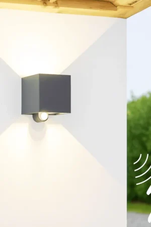 Lumo Qube Sensor Wandlamp Buitenlamp met lichtbron - 380lm 1800K - Zwart Dodaj do koszyka