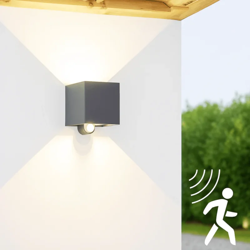 Lumo Qube Sensor Wandlamp Buitenlamp met lichtbron - 380lm 1800K - Zwart Dodaj do koszyka
