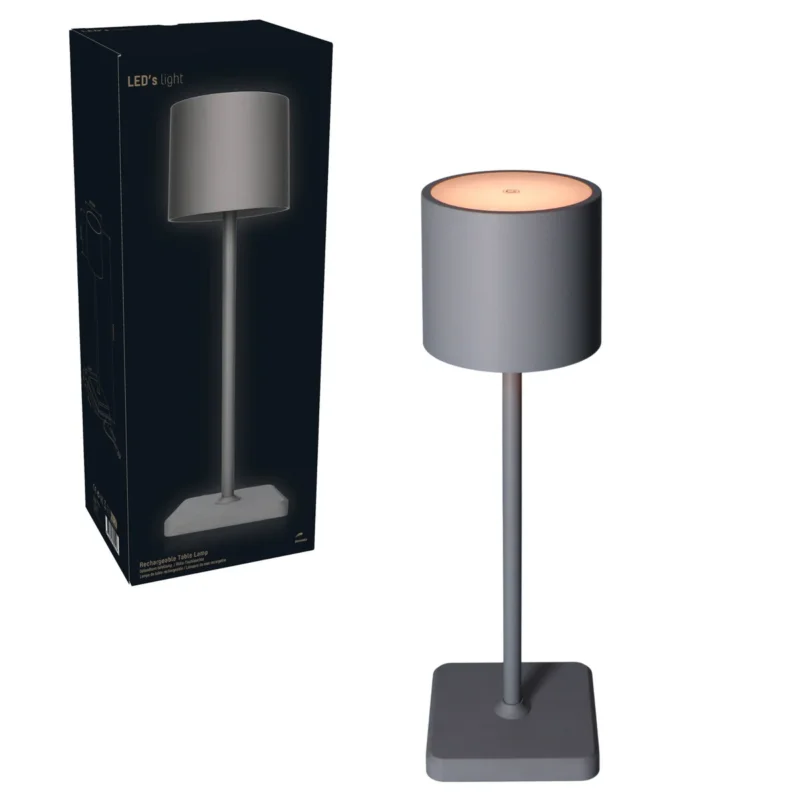 Tani Oplaadbare LED Tafellamp 175 Lumen - Dimbaar - 3 Lichtkleuren - Touch - IP54 - Grijs