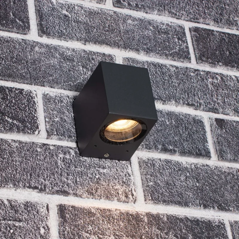 NØRD Down - LED's Light LED Wandlamp Buiten met GU10 fitting - Vierkant - IP44 - Antraciet - Model Rome Łatwy zwrot