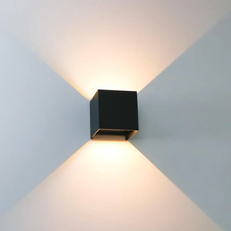 Zamów teraz LED's Light Kubus LED Wandlamp voor buiten - Omhoog&Omlaag licht - IP65 - Zwart