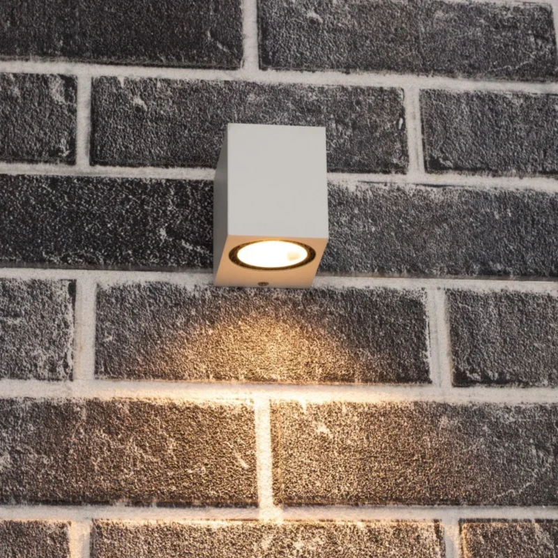 NØRD Down - LED's Light LED Wandlamp Buiten met GU10 fitting - Vierkant - IP44 - Wit - Model Rome Oferta limitowana