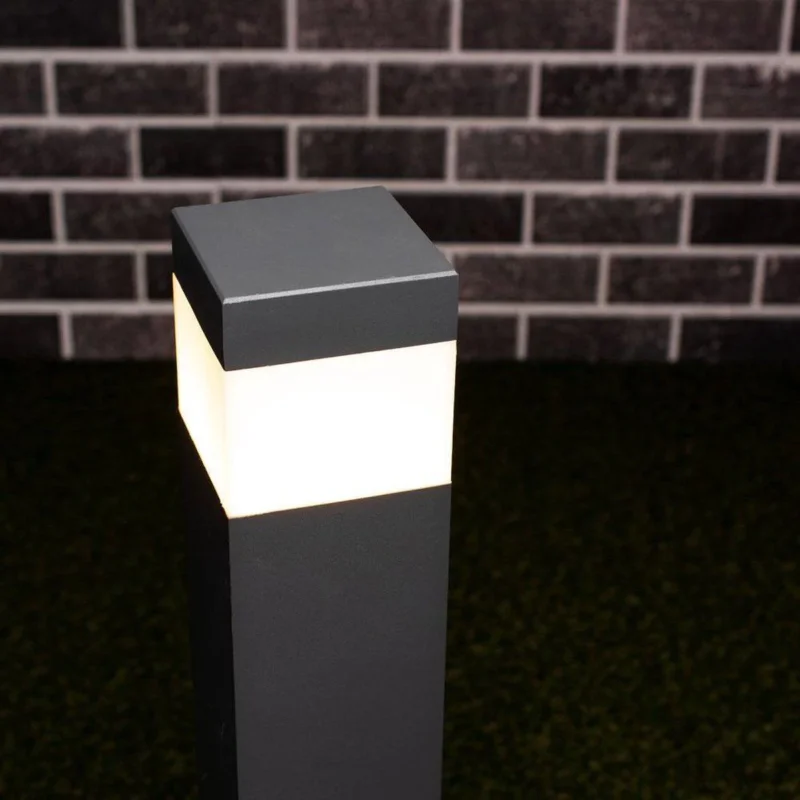 Oferta czasowa LED Lantaarnpaal E27 - IP44 - Aluminium - 76cm - Grijs
