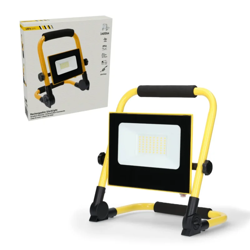 Promocja LED's Work Bouwlamp 1400 - Inklapbaar & Draaibaar - Stof- en waterbestendig - 20W