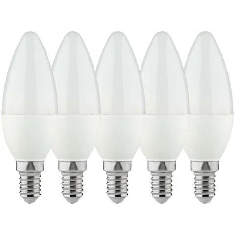 LED kaarslamp E14 warmwit 2700K - 4.5W 470 lumen - mat glas - 5 stuks Ekspresowa dostawa