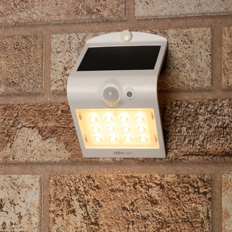 Solar LED Wandlamp met Bewegingssensor 220 - 3 lichtstanden - Automatisch aan/uit - Wit Oferta