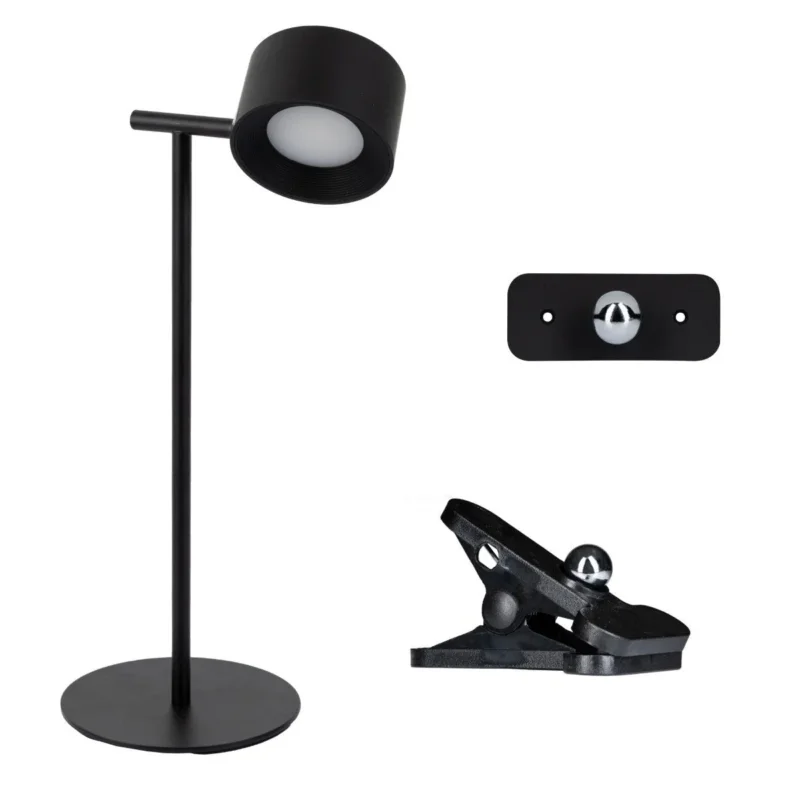 LED Oplaadbare Tafellamp 240 Lumen - Warmwit 3000K Koelwit 4000K Daglichtwit 6000K - Dimbaar - USB-C - 3-in-1 - Zwart Rabat