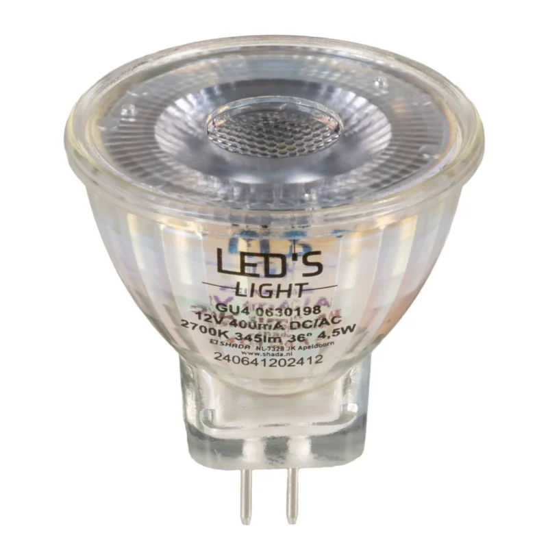 LED Spot 345 lumen - 4,5W - Warmwit 2700K - GU4 - MR11 - 12V DC - Dimbaar - Vervangt 35W Halogeen - CRI 90 Bezpieczne zakupy