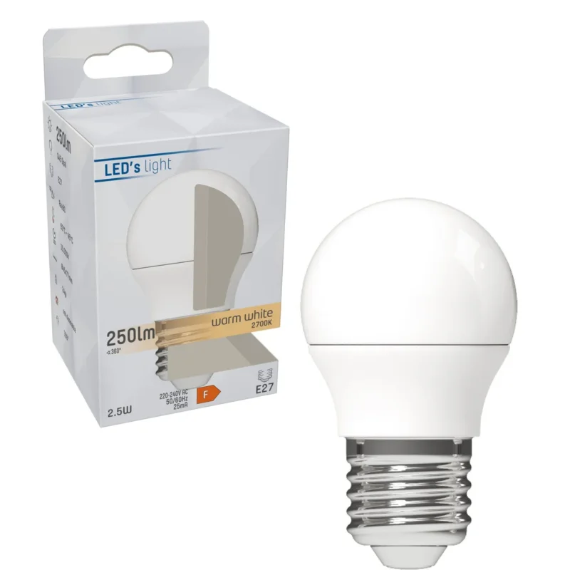 Do wyczerpania zapasów LED lamp E27 warmwit 2700K - 2.5W 250 lumen - mat glas - G45 kogel - vervangt 25W