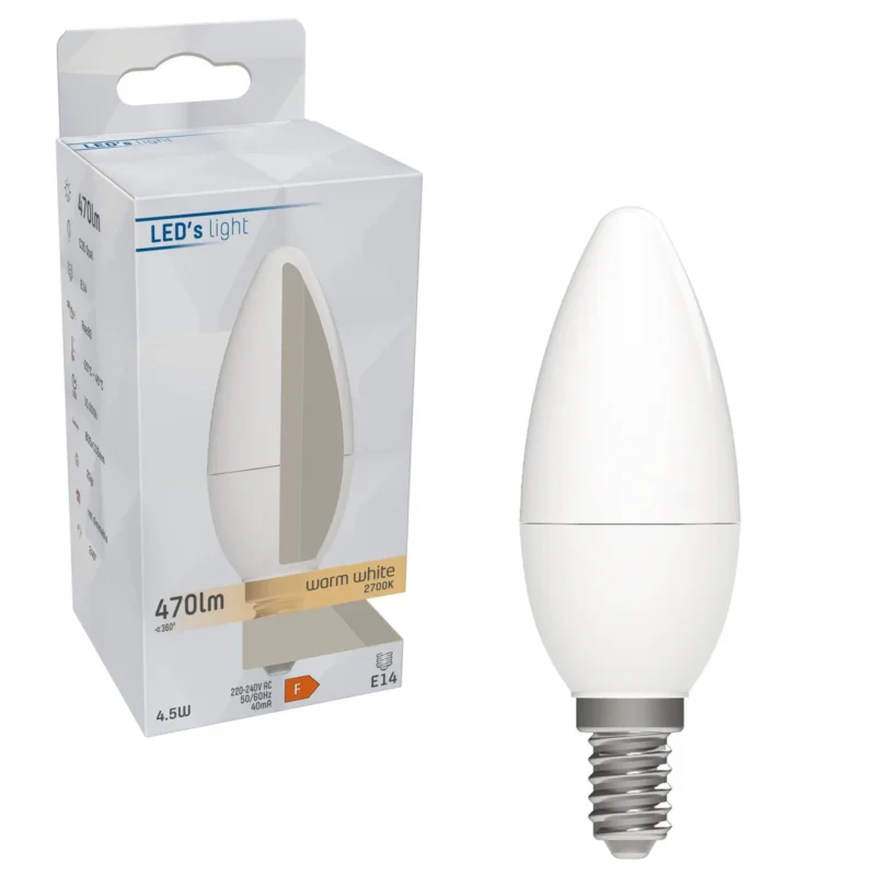 Ostatnia szansa LED kaarslamp E14 warmwit 2700K - 4.9W 470 lumen - mat glas