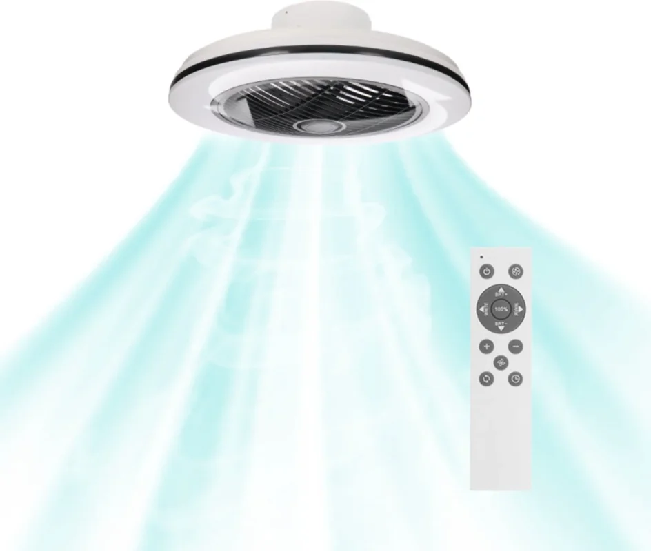 LED plafondventilator 3D Air 3100 lumen - 30W - warmwit 2000K / koelwit 4000K - afstandsbediening - 51cm - zwart/wit Zniżka