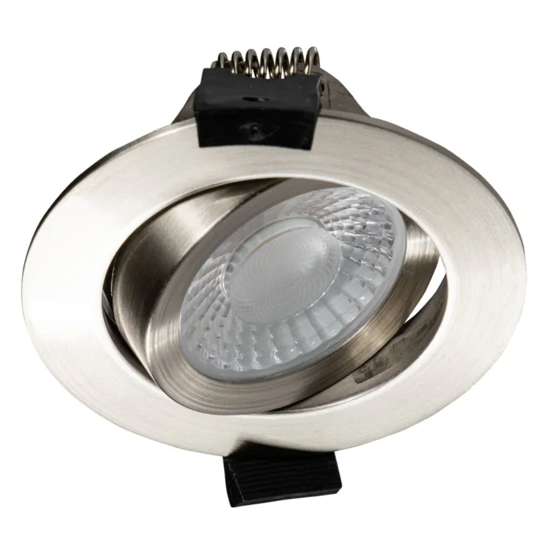 LED Inbouwspot Dimbaar 530 Lumen - 6W - Dim to Warm 2700K-1800K - Kantelbaar - IP54 - Nikkel Kup teraz