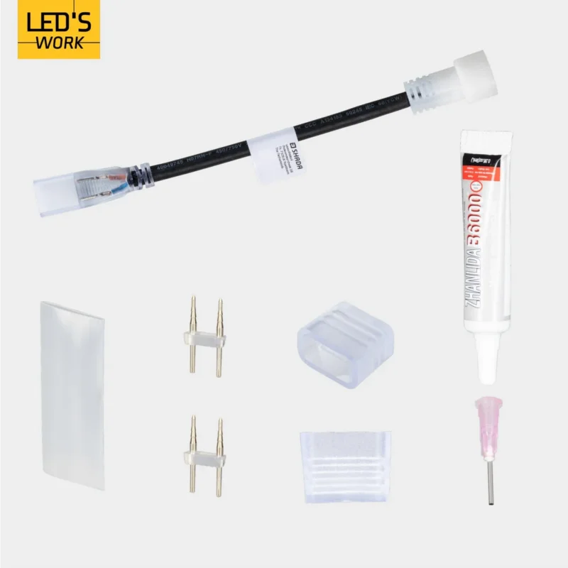 Bezpieczna płatność LED's Work Accessoires set voor LED strip bouwverlichting - Koppelstuk, lijm en eindkapjes