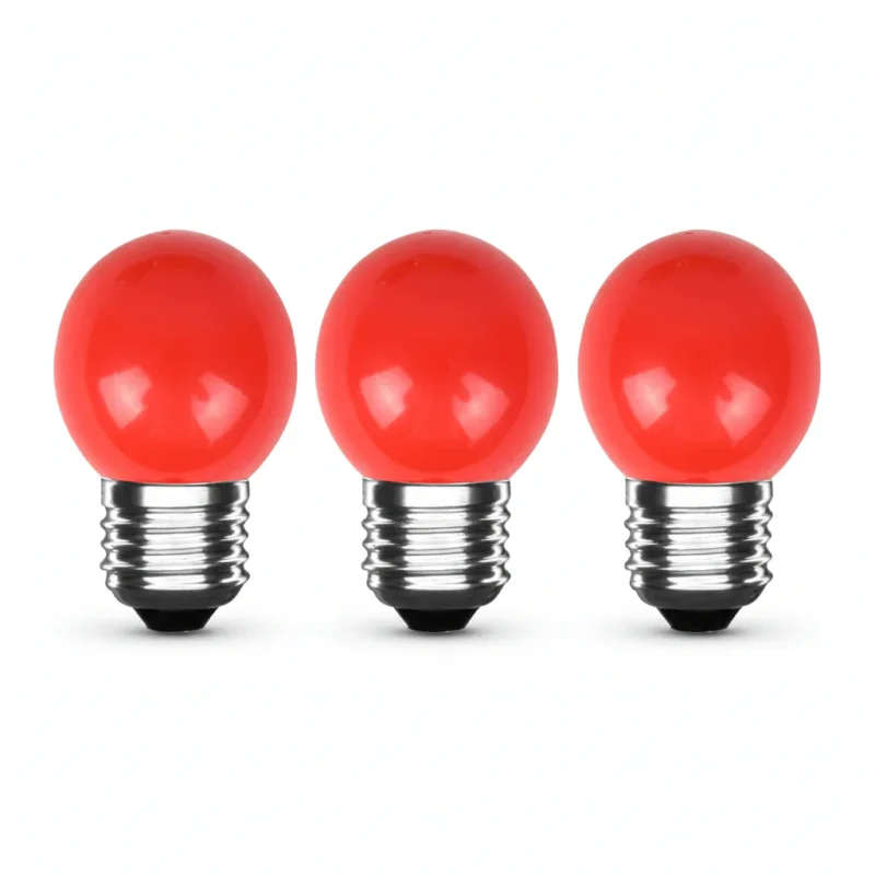 LED Kogellamp E27 Rood - 300 lumen - 3W - IP20 - G45 - 230V - 3 stuks Rabat