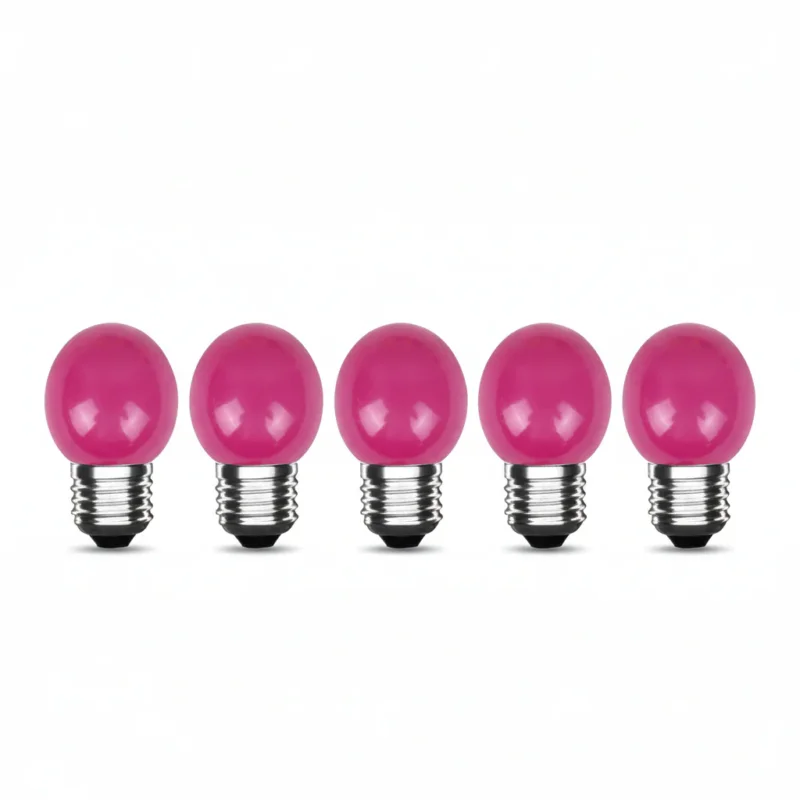 Szybka wysyłka LED Kogellamp E27 Roze - 300 lumen - 3W - IP20 - G45 - 230V - 5 stuks