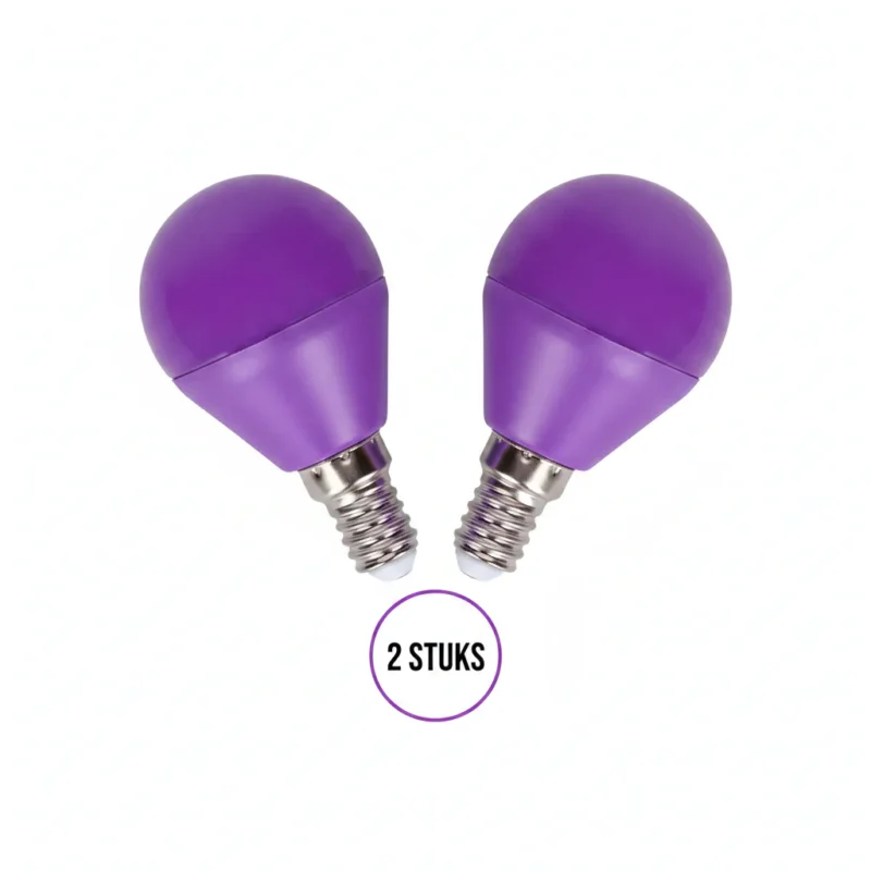 Wysoka jakość G45 kogellamp paars 2 stuks - E14 LED lamp 4W=30W gloeilamp - 230V