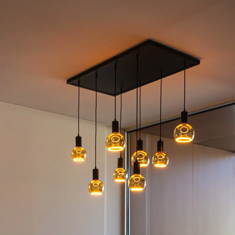 Hanglamp Madox Wave 8L Lederlook Do wyczerpania zapasów